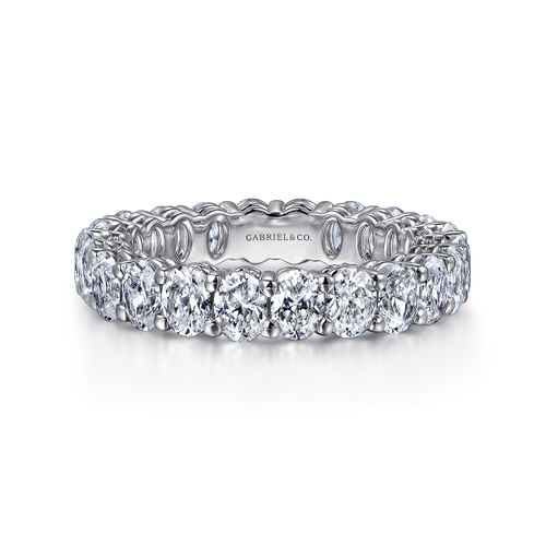14K White Gold Oval Diamond Eternity Band