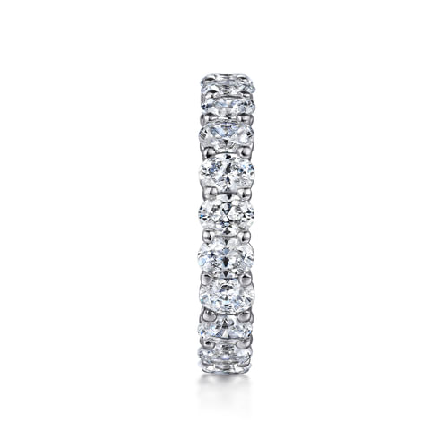 14K White Gold Oval Diamond Eternity Band