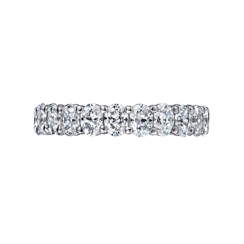14K White Gold Oval Diamond Eternity Band