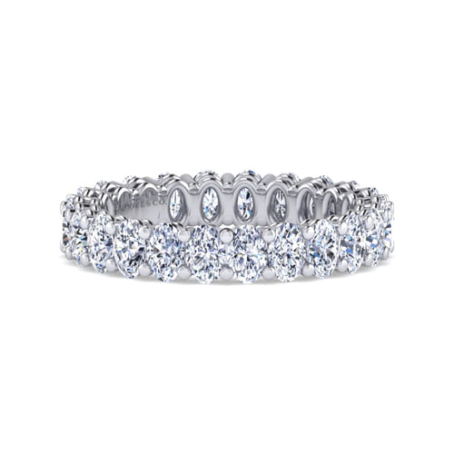 14K White Gold Oval Diamond Eternity Band