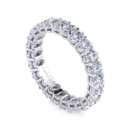 14K White Gold Oval Diamond Eternity Band