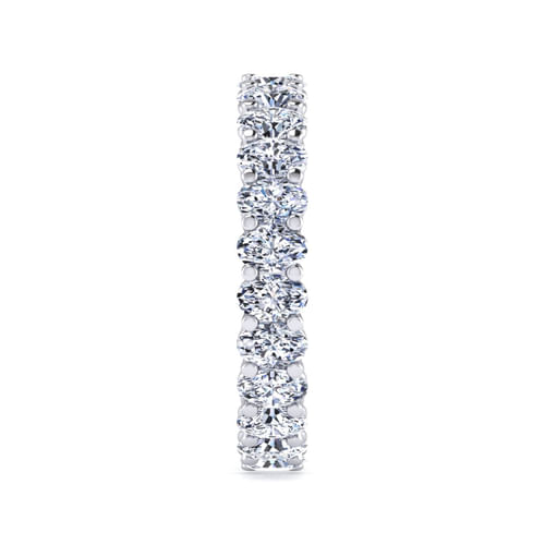 14K White Gold Oval Diamond Eternity Band