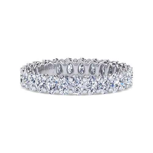 14K White Gold Oval Diamond Eternity Band