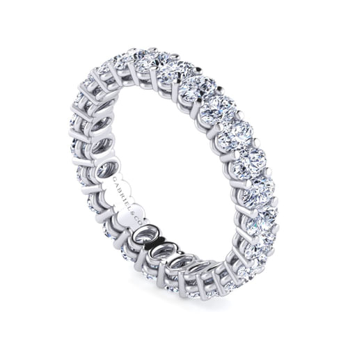 14K White Gold Oval Diamond Eternity Band
