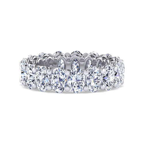 14K White Gold Oval Diamond Eternity Band