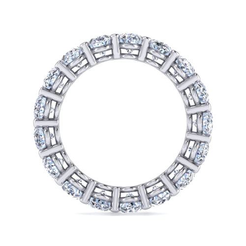 14K White Gold Oval Diamond Eternity Band