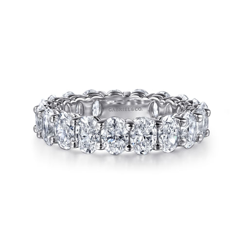 14K White Gold Oval Diamond Eternity Band