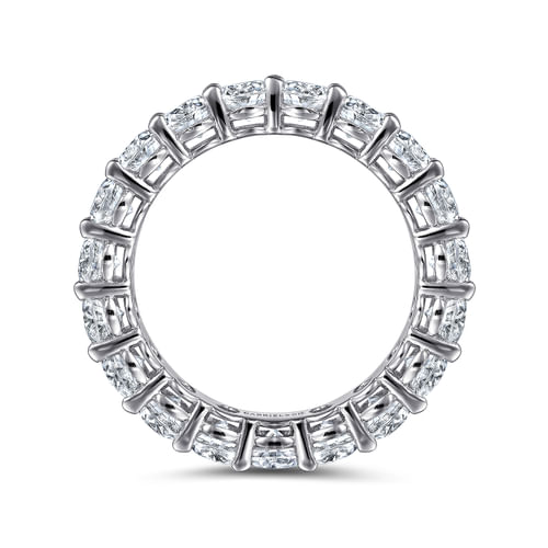 14K White Gold Oval Diamond Eternity Band