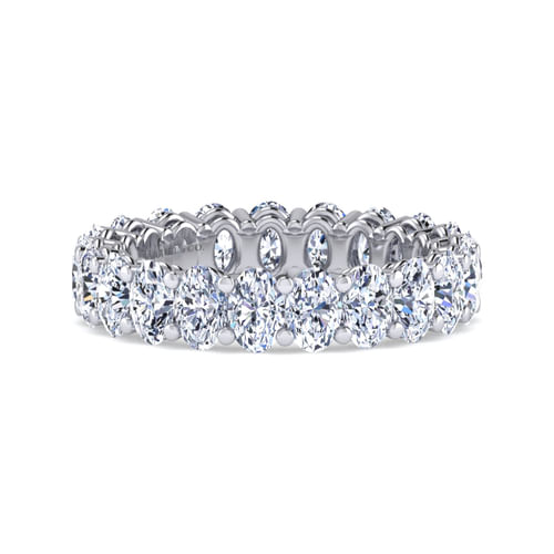 14K White Gold Oval Diamond Eternity Band