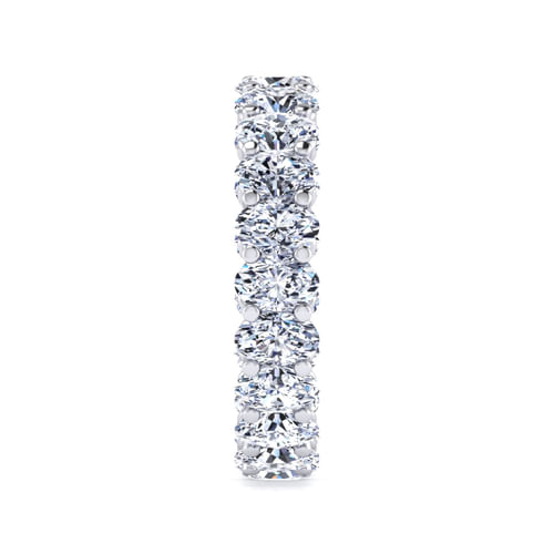 14K White Gold Oval Diamond Eternity Band
