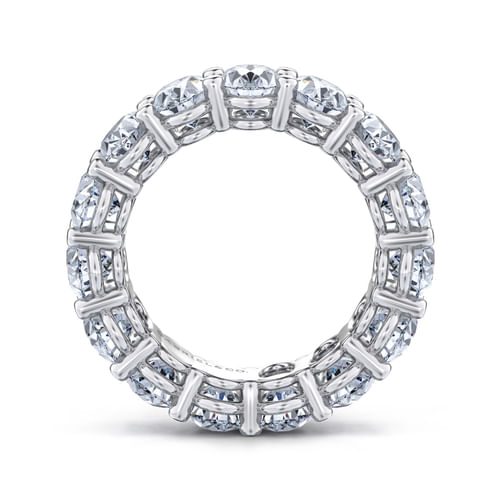14K White Gold Oval Diamond Eternity Band