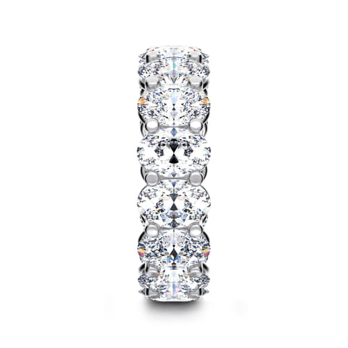 14K White Gold Oval Diamond Eternity Band