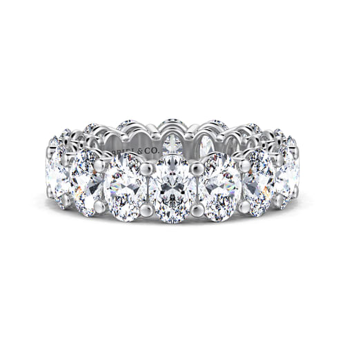 14K White Gold Oval Diamond Eternity Band