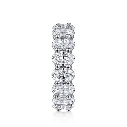 14K White Gold Oval Diamond Eternity Band