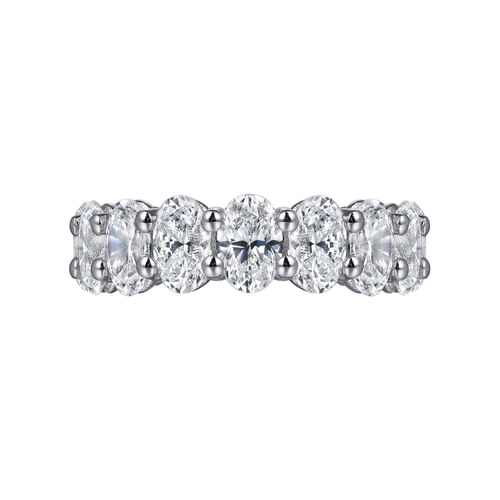 14K White Gold Oval Diamond Eternity Band