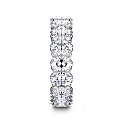 14K White Gold Oval Diamond Eternity Band
