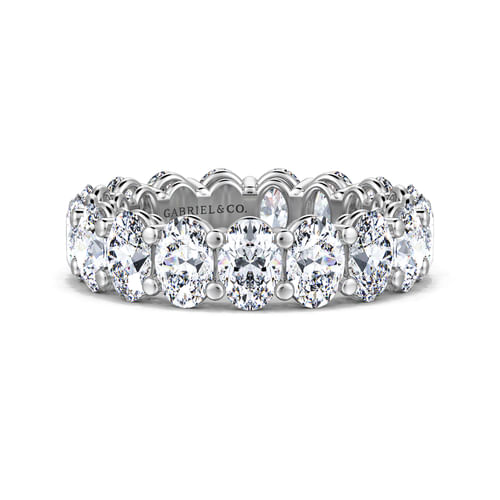 14K White Gold Oval Diamond Eternity Band