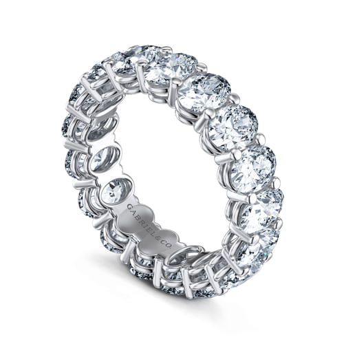 14K White Gold Oval Diamond Eternity Band