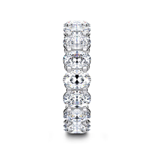 14K White Gold Oval Diamond Eternity Band