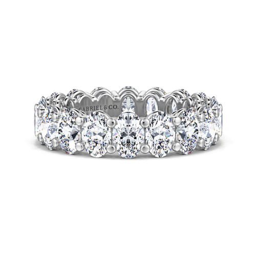 14K White Gold Oval Diamond Eternity Band