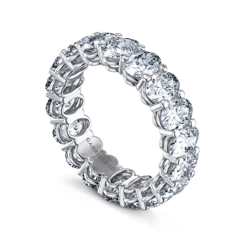 14K White Gold Oval Diamond Eternity Band