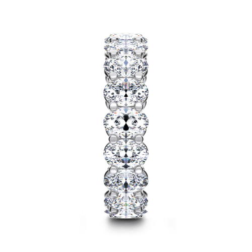 14K White Gold Oval Diamond Eternity Band