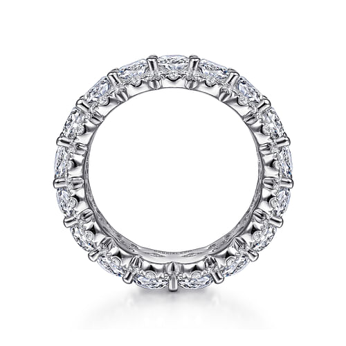 14K White Gold Oval Diamond Halo Eternity Band