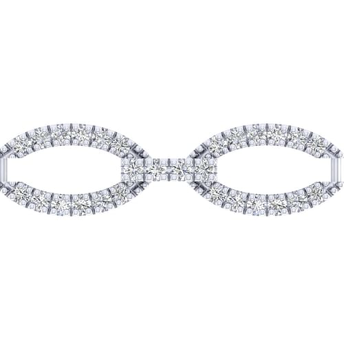 14K White Gold Oval Diamond Link Tennis Bracelet