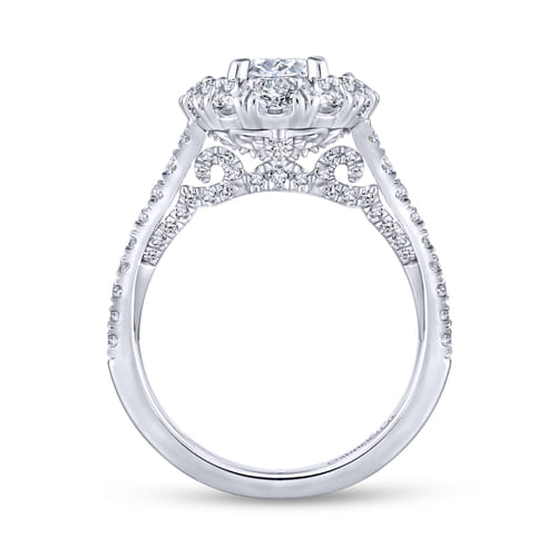 14K White Gold Oval Double Halo Diamond Engagement Ring 14K White Gold Oval Double Halo Diamond Engagement Ring
