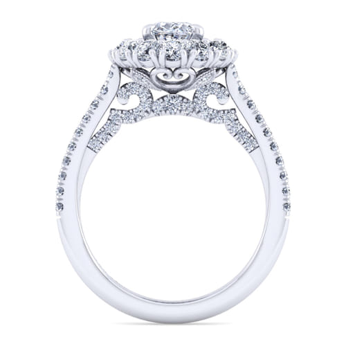 14K White Gold Oval Double Halo Diamond Engagement Ring 14K White Gold Oval Double Halo Diamond Engagement Ring