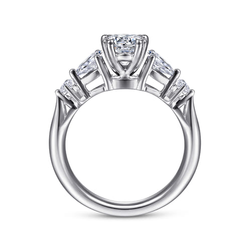 14K White Gold Oval Five Stone Diamond Engagement Ring 14K White Gold Oval Five Stone Diamond Engagement Ring