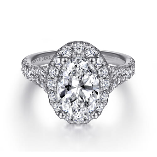 14K White Gold Oval Halo Diamond Engagement Ring 14K White Gold Oval Halo Diamond Engagement Ring