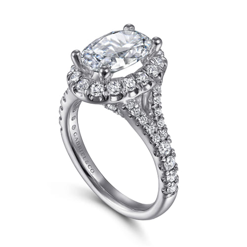 14K White Gold Oval Halo Diamond Engagement Ring 14K White Gold Oval Halo Diamond Engagement Ring