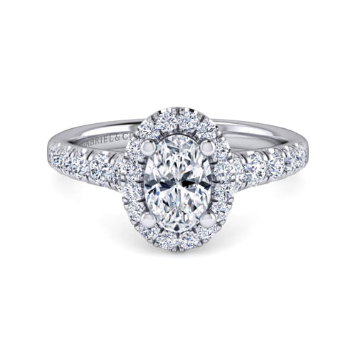 14K White Gold Oval Halo Diamond Engagement Ring 14K White Gold Oval Halo Diamond Engagement Ring