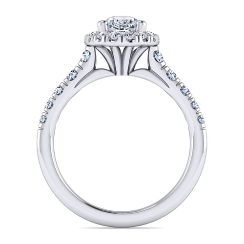 14K White Gold Oval Halo Diamond Engagement Ring 14K White Gold Oval Halo Diamond Engagement Ring