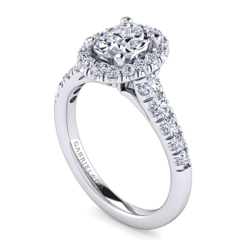14K White Gold Oval Halo Diamond Engagement Ring 14K White Gold Oval Halo Diamond Engagement Ring