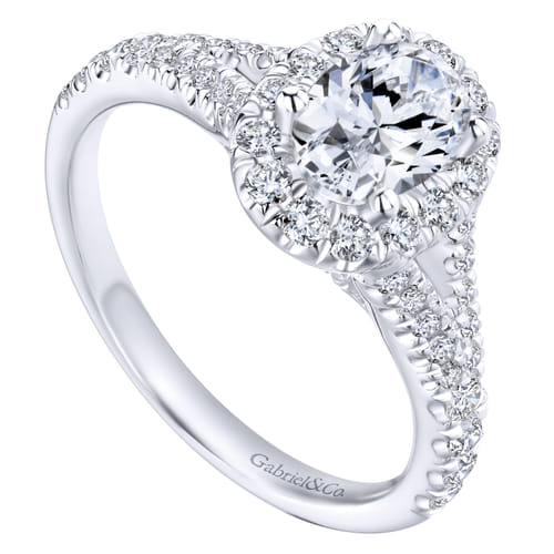 14K White Gold Oval Halo Diamond Engagement Ring 14K White Gold Oval Halo Diamond Engagement Ring