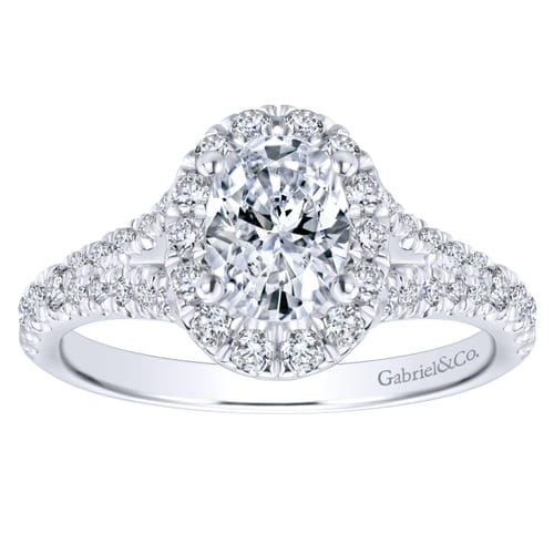 14K White Gold Oval Halo Diamond Engagement Ring 14K White Gold Oval Halo Diamond Engagement Ring