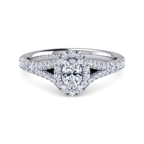 14K White Gold Oval Halo Diamond Engagement Ring 14K White Gold Oval Halo Diamond Engagement Ring