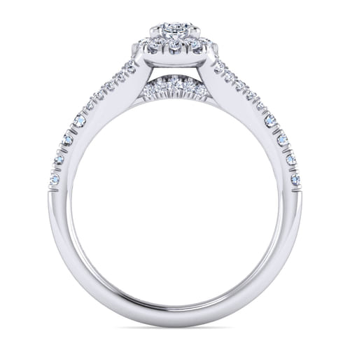 14K White Gold Oval Halo Diamond Engagement Ring 14K White Gold Oval Halo Diamond Engagement Ring