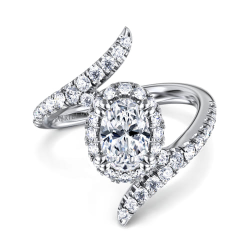 14K White Gold Oval Halo Diamond Engagement Ring 14K White Gold Oval Halo Diamond Engagement Ring