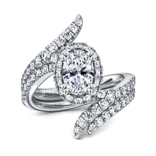14K White Gold Oval Halo Diamond Engagement Ring 14K White Gold Oval Halo Diamond Engagement Ring