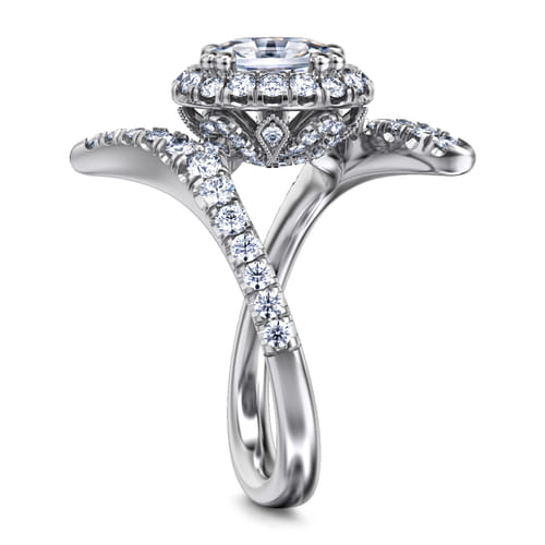 14K White Gold Oval Halo Diamond Engagement Ring 14K White Gold Oval Halo Diamond Engagement Ring