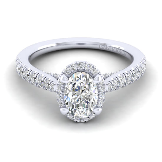 Gabriel - 14K White Gold Oval Halo Diamond Engagement Ring Gabriel - 14K White Gold Oval Halo Diamond Engagement Ring