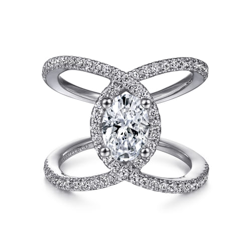14K White Gold Oval Halo Diamond Engagement Ring 14K White Gold Oval Halo Diamond Engagement Ring