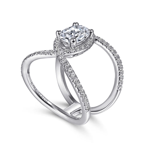 14K White Gold Oval Halo Diamond Engagement Ring 14K White Gold Oval Halo Diamond Engagement Ring