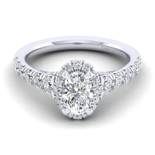 14K White Gold Oval Halo Diamond Engagement Ring 14K White Gold Oval Halo Diamond Engagement Ring