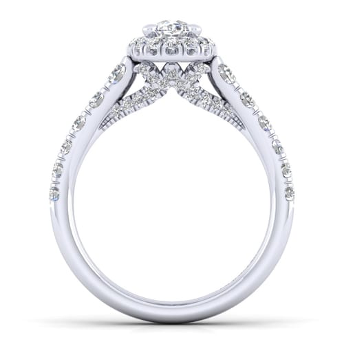 14K White Gold Oval Halo Diamond Engagement Ring 14K White Gold Oval Halo Diamond Engagement Ring