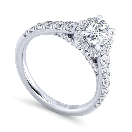14K White Gold Oval Halo Diamond Engagement Ring 14K White Gold Oval Halo Diamond Engagement Ring