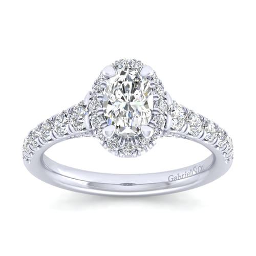 14K White Gold Oval Halo Diamond Engagement Ring 14K White Gold Oval Halo Diamond Engagement Ring